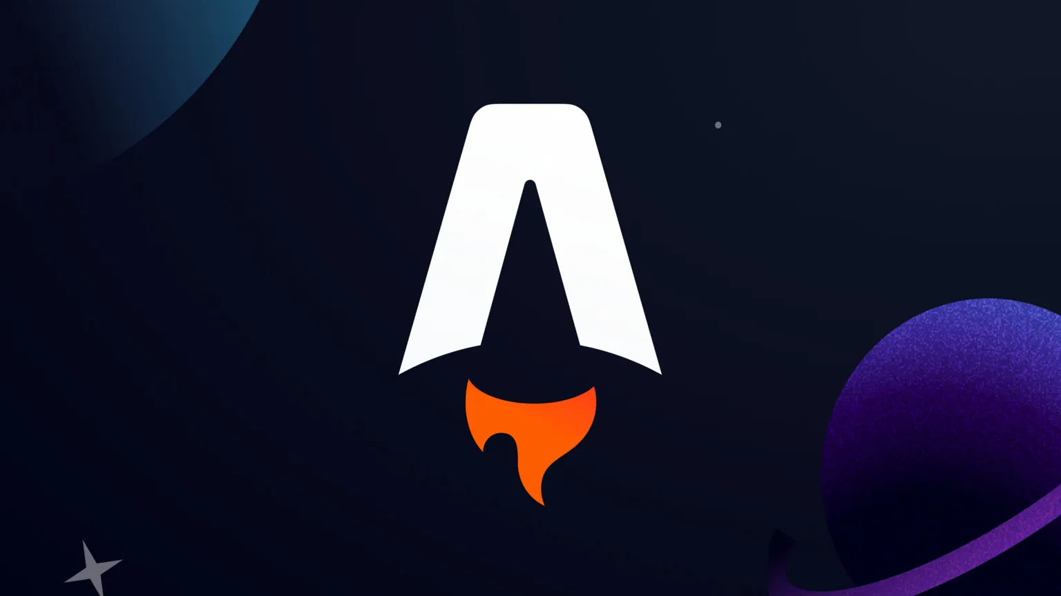 Astro's logo displayed over a space-themed background
